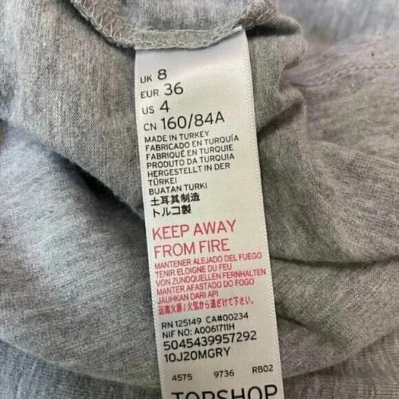 Topshop Lace Up Gray Mini Dress Size 4 - Picture 11 of 11